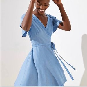 LOFT Chambray Wrap Dress